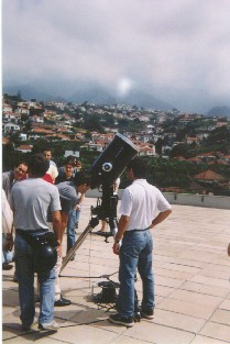 Observao das manchas solares com o telescpio Meade LX200 a partir do terrao da UMa.